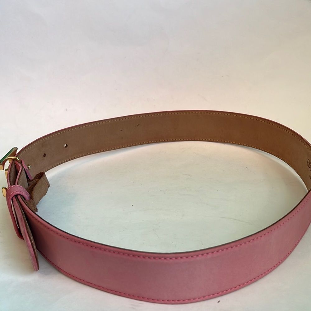 Escada Sport Pink Suede & Leather Monogram Belt – Size 36 - Flawed Gem - Picture 2 of 7